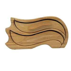 Wood Box With Two Drawers Jewelry  Artisan Handmade 10 X 4 X 5 READ